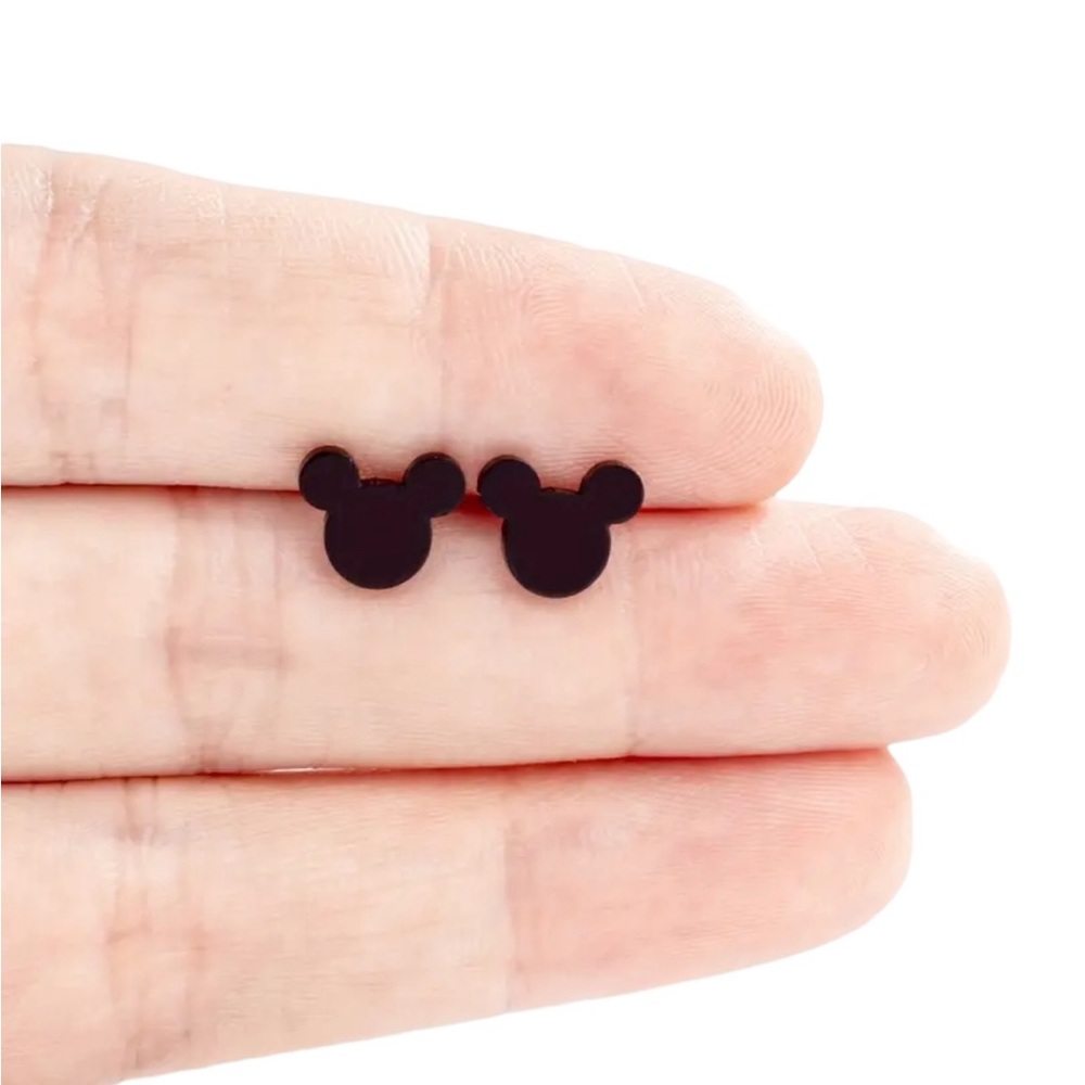 Black Mickey Mouse Stud Earrings